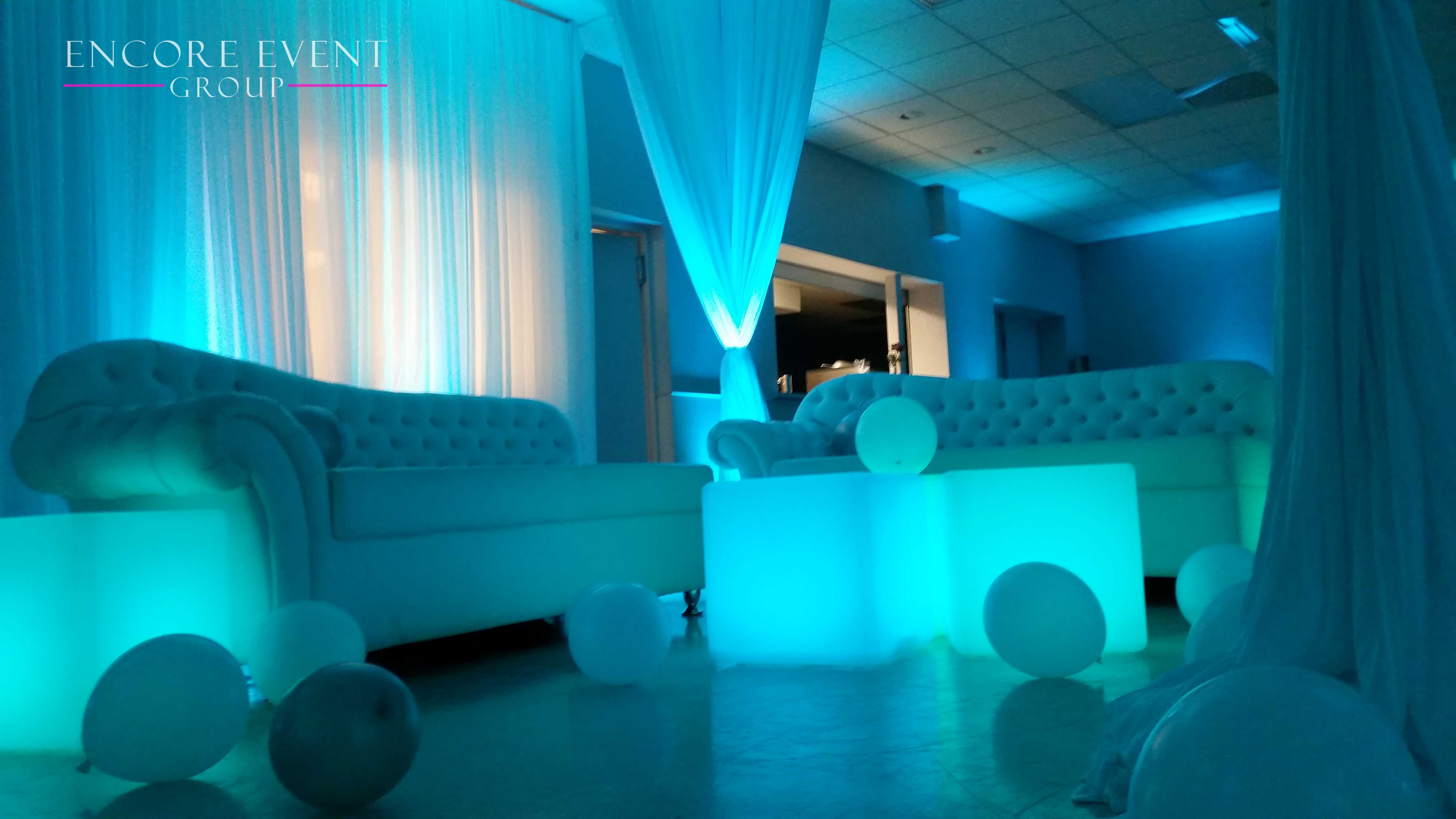 lounge_setup_birthday_party Michigan Wedding DJ, Uplighting, Pipe