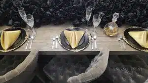 black flower garland on table min scaled black flower garland on table min scaled