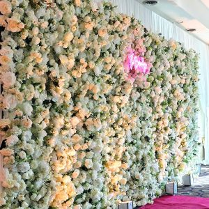 Silk floral photo backdrop for weddings