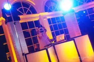 Fun wedding DJ Encore Event Group with baseball mascots Fun wedding DJ Encore Event Group with baseball mascots