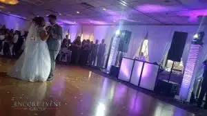 Wedding first dance with wall draping Wedding first dance with wall draping