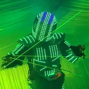 High energy prom upgrades with LED robots that light up the dance floor High energy prom upgrades with LED robots that light up the dance floor