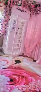 purple flower garland decor with draping min scaled purple flower garland decor with draping min scaled