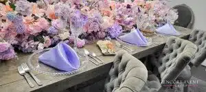 purple flower garland on table min scaled purple flower garland on table min scaled