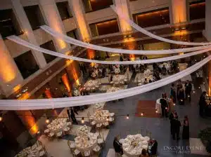 atrium with uplights ceiling drapes cafe lights min atrium with uplights ceiling drapes cafe lights min