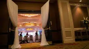 freestanding drapery at wedding door entrance min scaled freestanding drapery at wedding door entrance min scaled