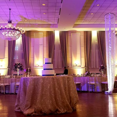 Encore lighting setup at Louisville wedding venue