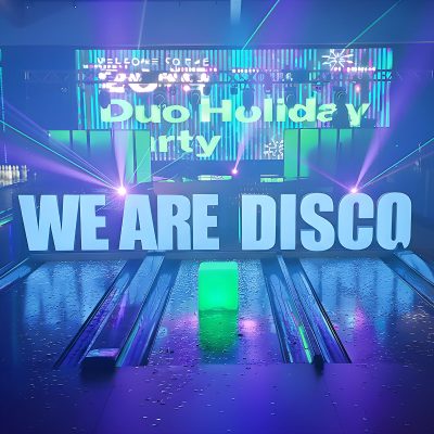 White foam letters spelling names for Kentuckiana events White foam letters spelling names for Kentuckiana events