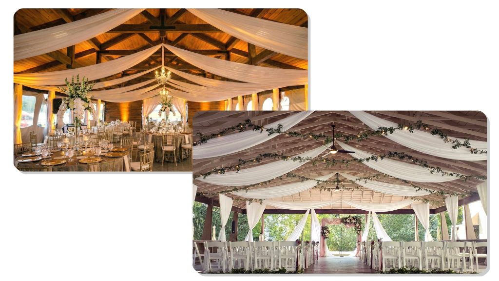 Simple pavilion draping for Kentuckiana wedding events