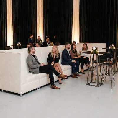 Modular white lounge sectionals for weddings & events Modular white lounge sectionals for weddings & events