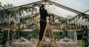 string lights setup before southern indiana wedding scaled string lights setup before southern indiana wedding scaled