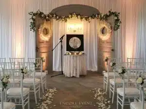 wall pipe and drape behind ceremony decor min wall pipe and drape behind ceremony decor min