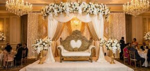 wedding_stage_decorating_company_gold_indian_mandap-min