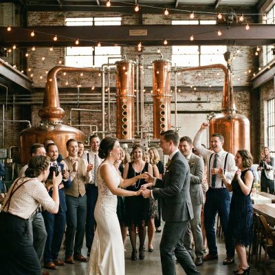 LED string lights at a Louisville distillery wedding LED string lights at a Louisville distillery wedding