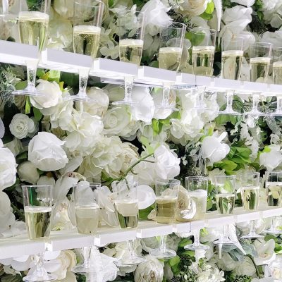 Champagne flower wall Southern Indiana rental