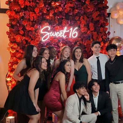 Sweet 16 flower wall rental Louisville