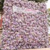 Purple flower wall installation for parties
