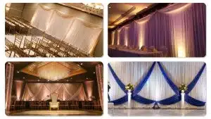 Single valance pipe and drape head table backdrop in Kentucky Single valance pipe and drape head table backdrop in Kentucky