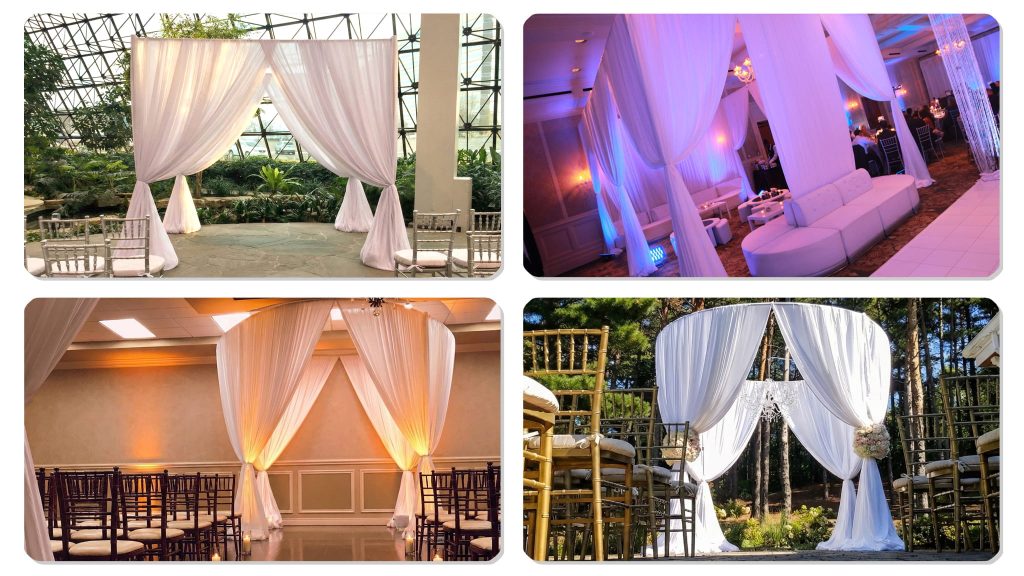 Chuppah ceremony draping with flowers for Kentucky weddings