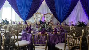 gold throne chairs wall draping scaled