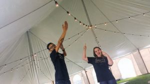 string light setup in tent 1 scaled