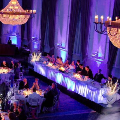 Uplighting under head tables & cocktail tables